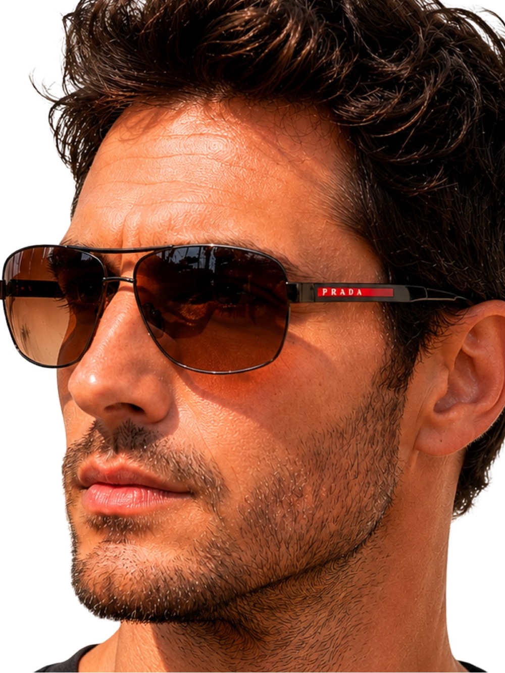 Prada Linea Rossa brown SPS 54I 5AV-6S1 Sunglasses NIB Italy Authentic Luxottica